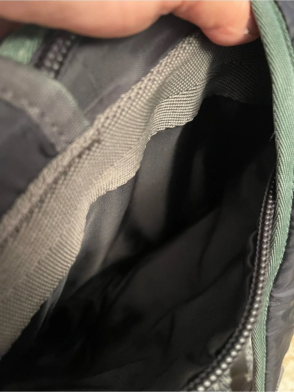 U.S. Polo Assn. Black and Olive Men’s Canvas Backpack with Brown Trim